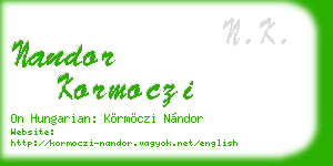 nandor kormoczi business card